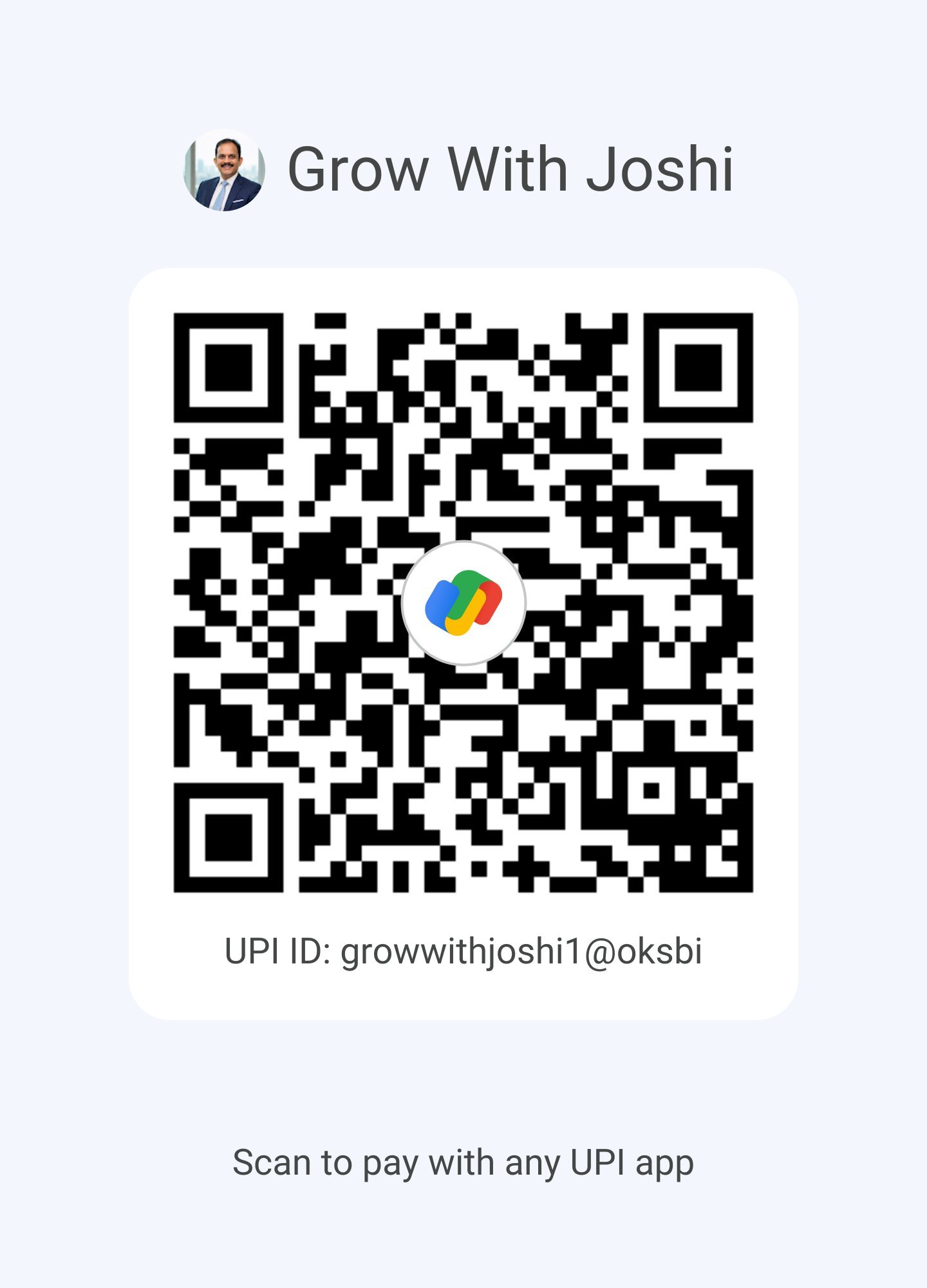 UPI QR Code — Grow With Joshi